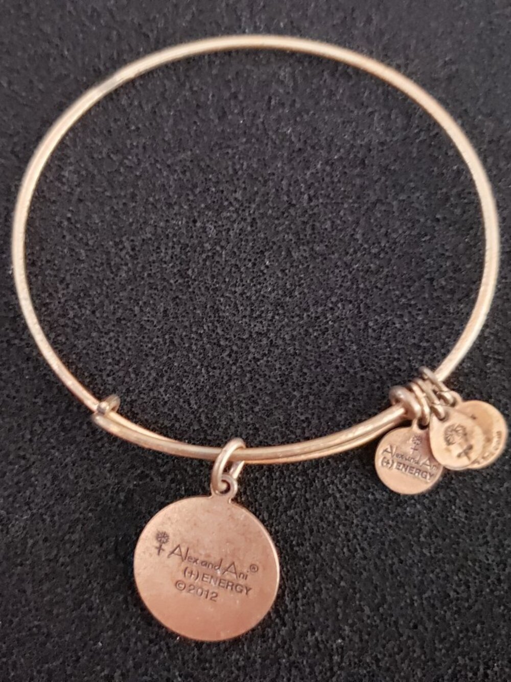 Alex and Ani Gold Thank You Gold Charm Bangle Bracelet 41 - Picture 2 of 2